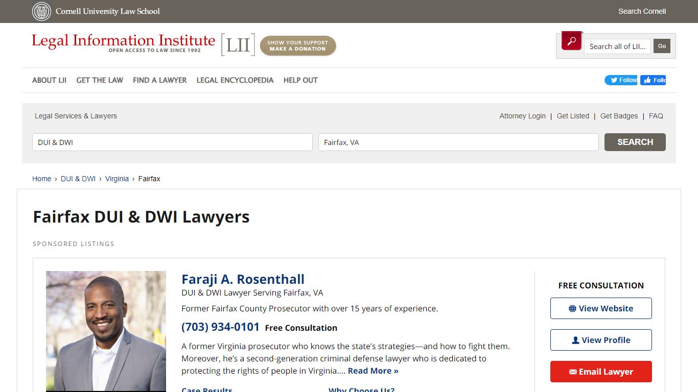 Fairfax DUI & DWI Attorneys - LII Virginia Attorney Directory